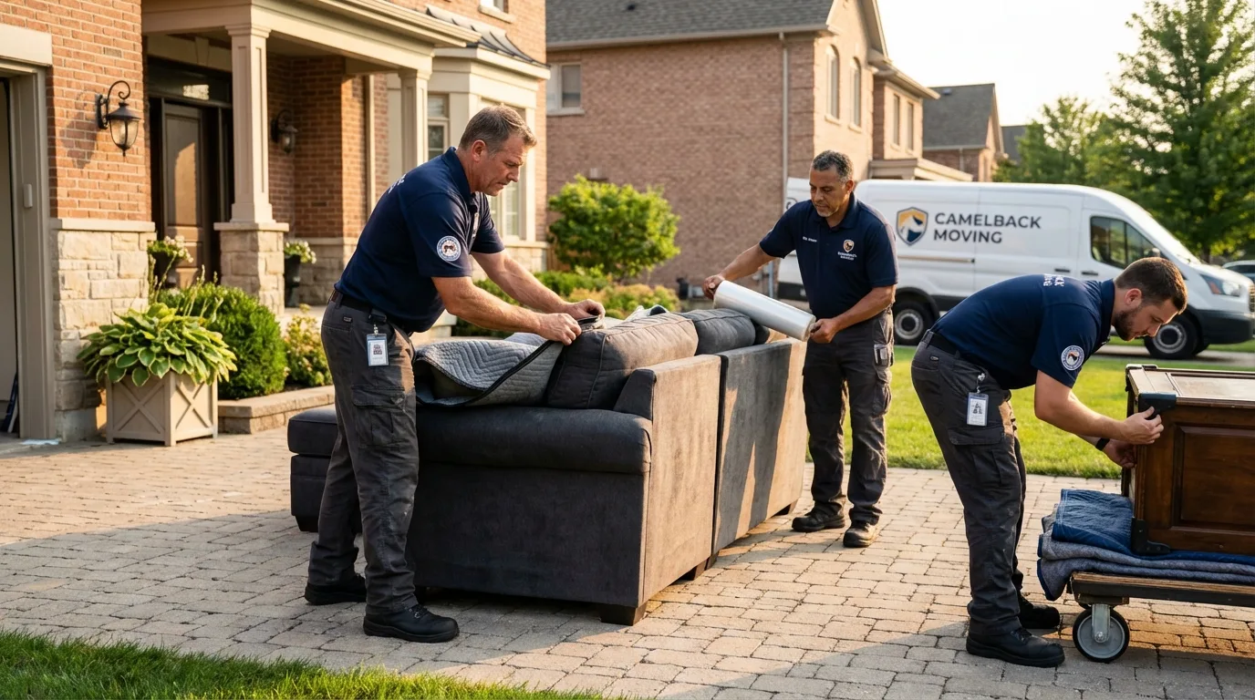 Large estate moving crew wrapping furniture in Jasper, AL